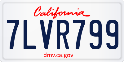 CA license plate 7LVR799
