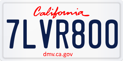 CA license plate 7LVR800