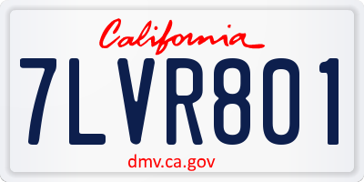 CA license plate 7LVR801