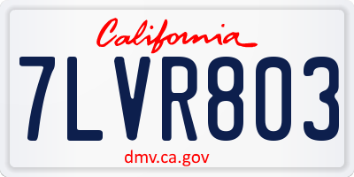 CA license plate 7LVR803