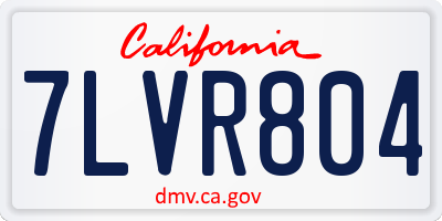 CA license plate 7LVR804