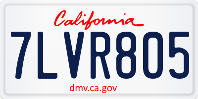 CA license plate 7LVR805
