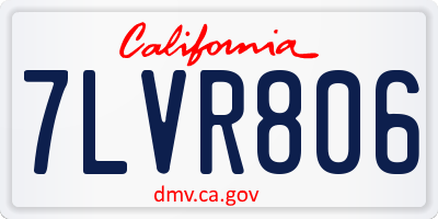CA license plate 7LVR806