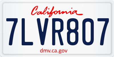 CA license plate 7LVR807