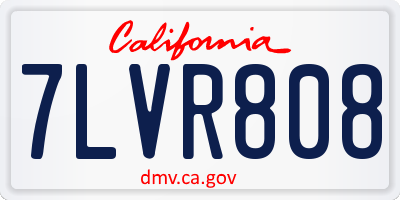 CA license plate 7LVR808