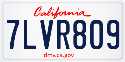 CA license plate 7LVR809