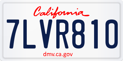 CA license plate 7LVR810