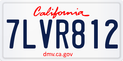 CA license plate 7LVR812