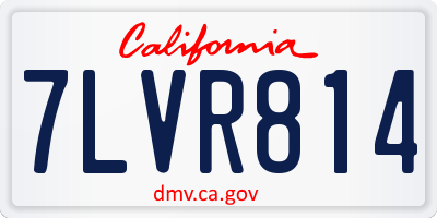 CA license plate 7LVR814