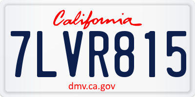 CA license plate 7LVR815