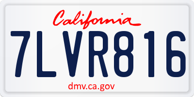 CA license plate 7LVR816