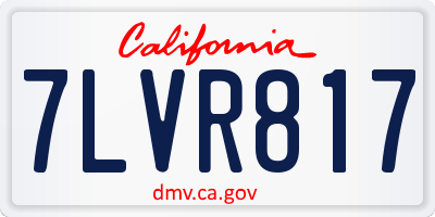 CA license plate 7LVR817