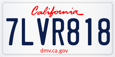 CA license plate 7LVR818