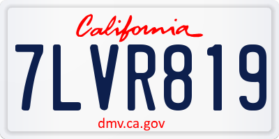 CA license plate 7LVR819