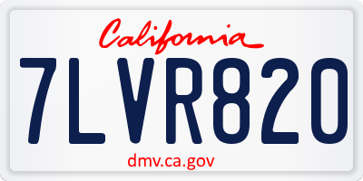 CA license plate 7LVR820