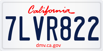 CA license plate 7LVR822