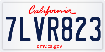 CA license plate 7LVR823