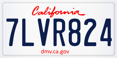 CA license plate 7LVR824