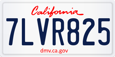 CA license plate 7LVR825