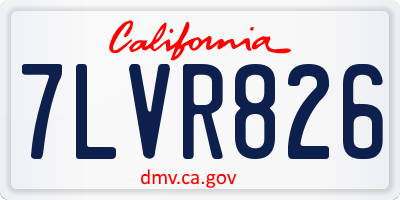 CA license plate 7LVR826