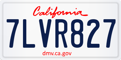CA license plate 7LVR827