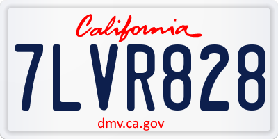 CA license plate 7LVR828