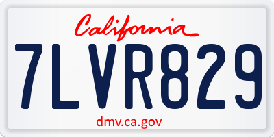 CA license plate 7LVR829