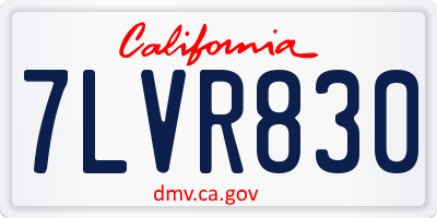 CA license plate 7LVR830