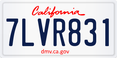 CA license plate 7LVR831