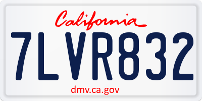 CA license plate 7LVR832