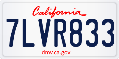 CA license plate 7LVR833