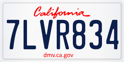 CA license plate 7LVR834