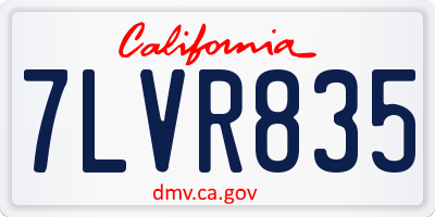 CA license plate 7LVR835