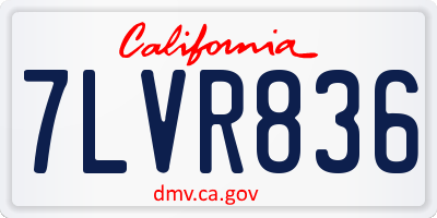 CA license plate 7LVR836