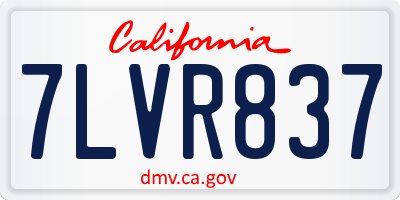 CA license plate 7LVR837