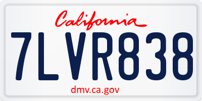 CA license plate 7LVR838