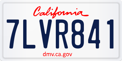 CA license plate 7LVR841