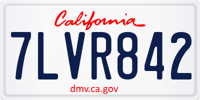 CA license plate 7LVR842