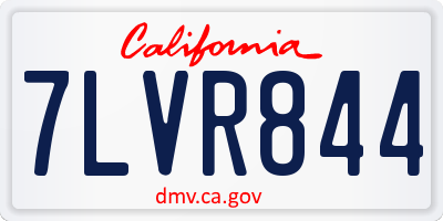 CA license plate 7LVR844