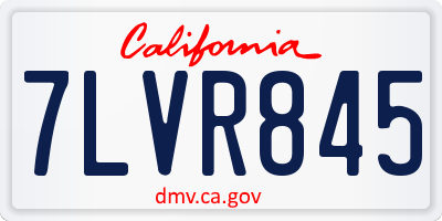 CA license plate 7LVR845
