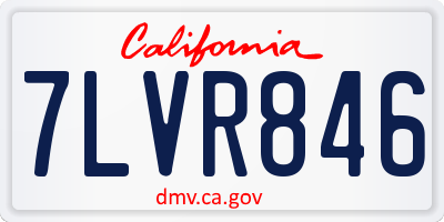 CA license plate 7LVR846