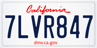 CA license plate 7LVR847