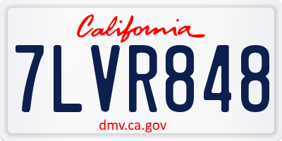 CA license plate 7LVR848