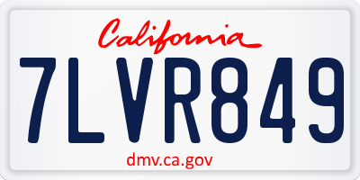 CA license plate 7LVR849