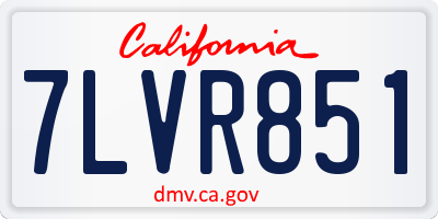 CA license plate 7LVR851