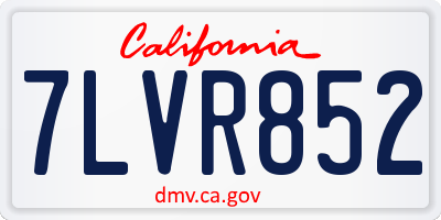 CA license plate 7LVR852