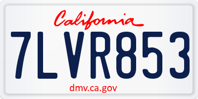 CA license plate 7LVR853