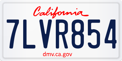 CA license plate 7LVR854