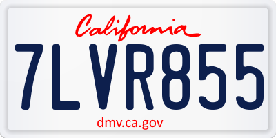 CA license plate 7LVR855