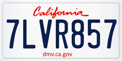 CA license plate 7LVR857